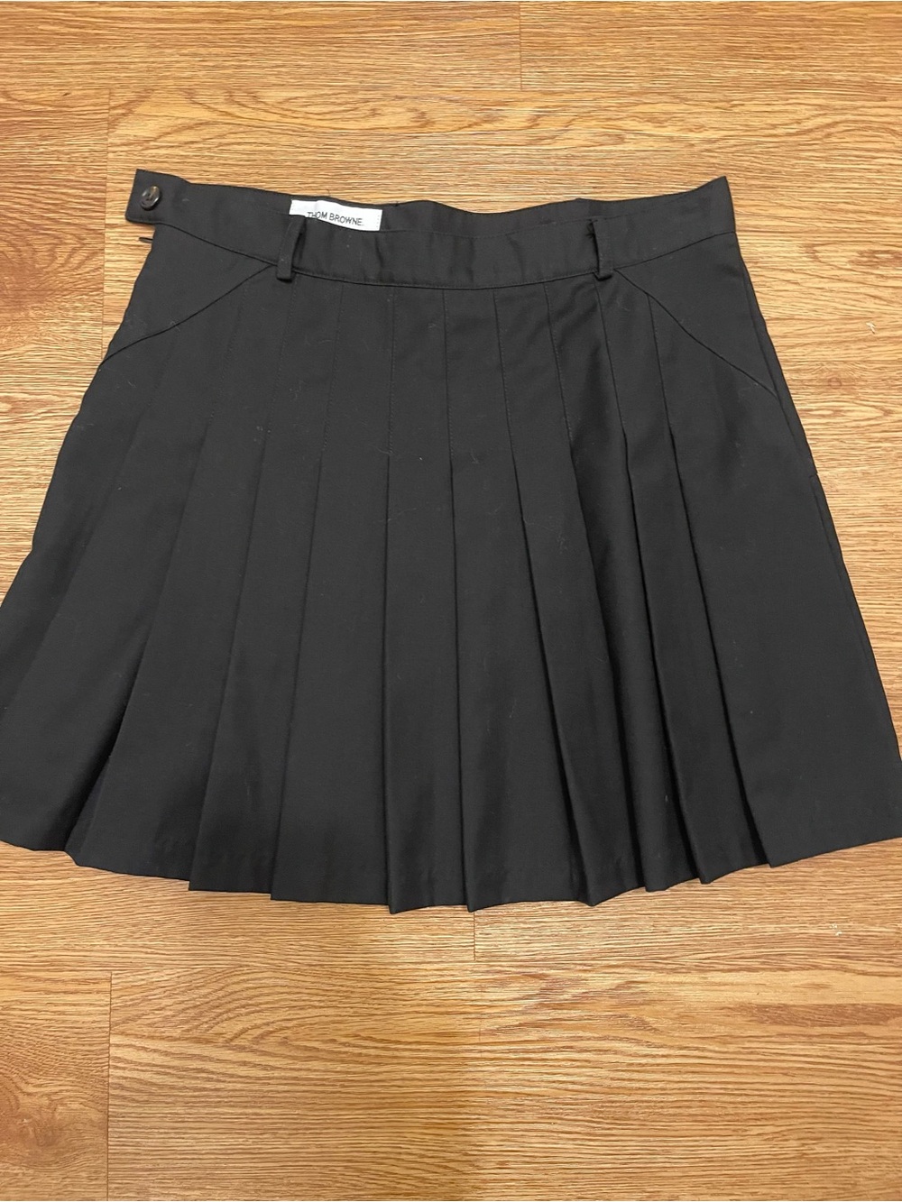 Thom Browne Black Pleated Mini Skirt Size 2 Made in Japan